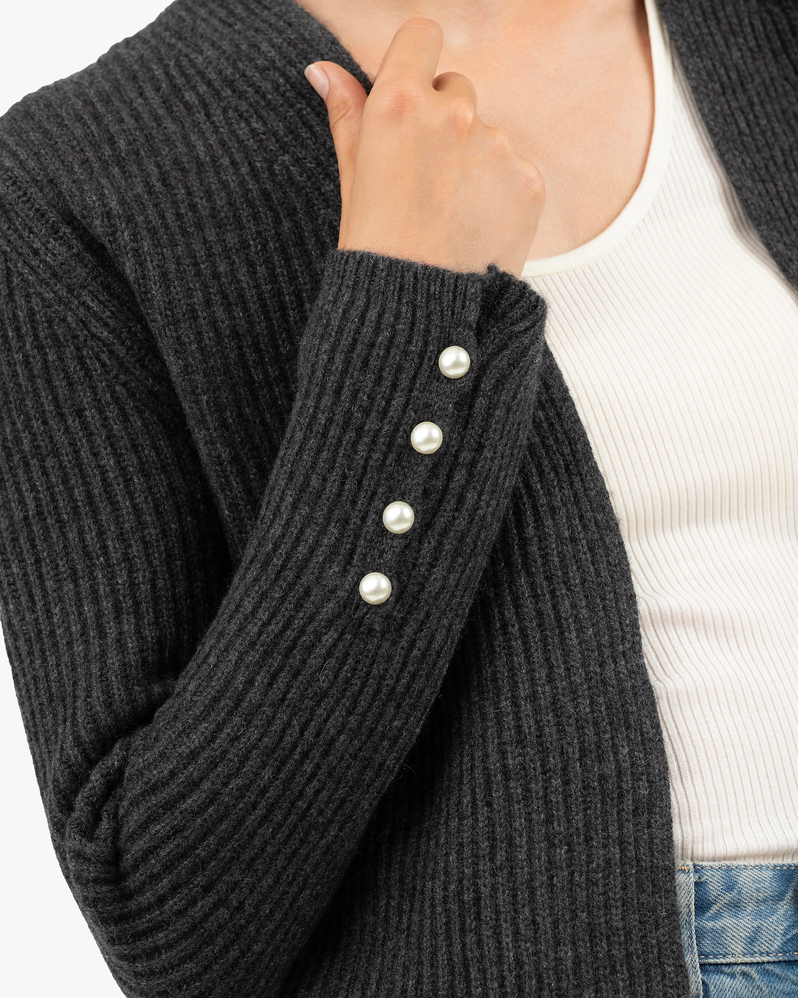 Sorapis Cardigan - Charcoal Cashmere