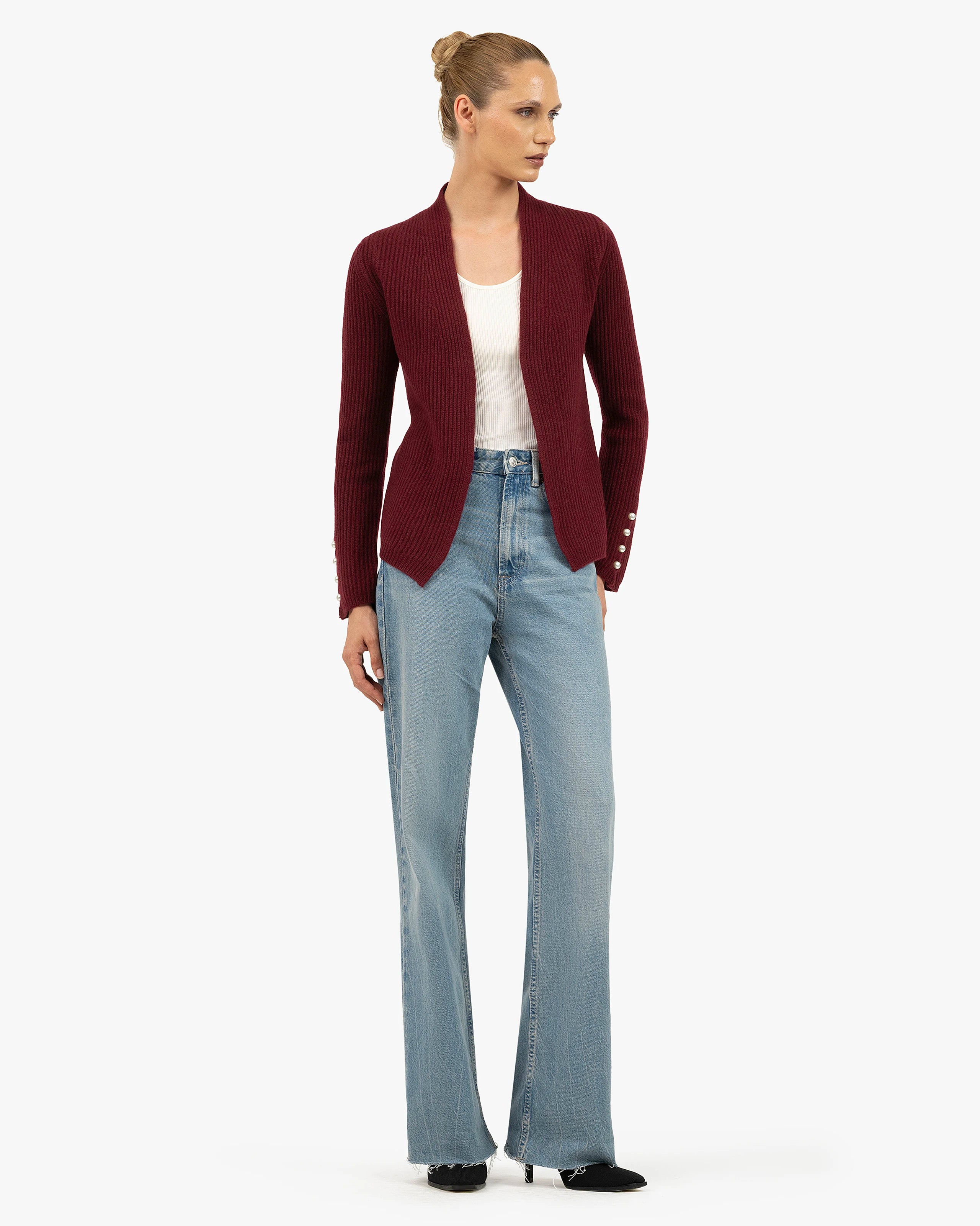 Sorapis Cardigan - Bordeaux Cashmere