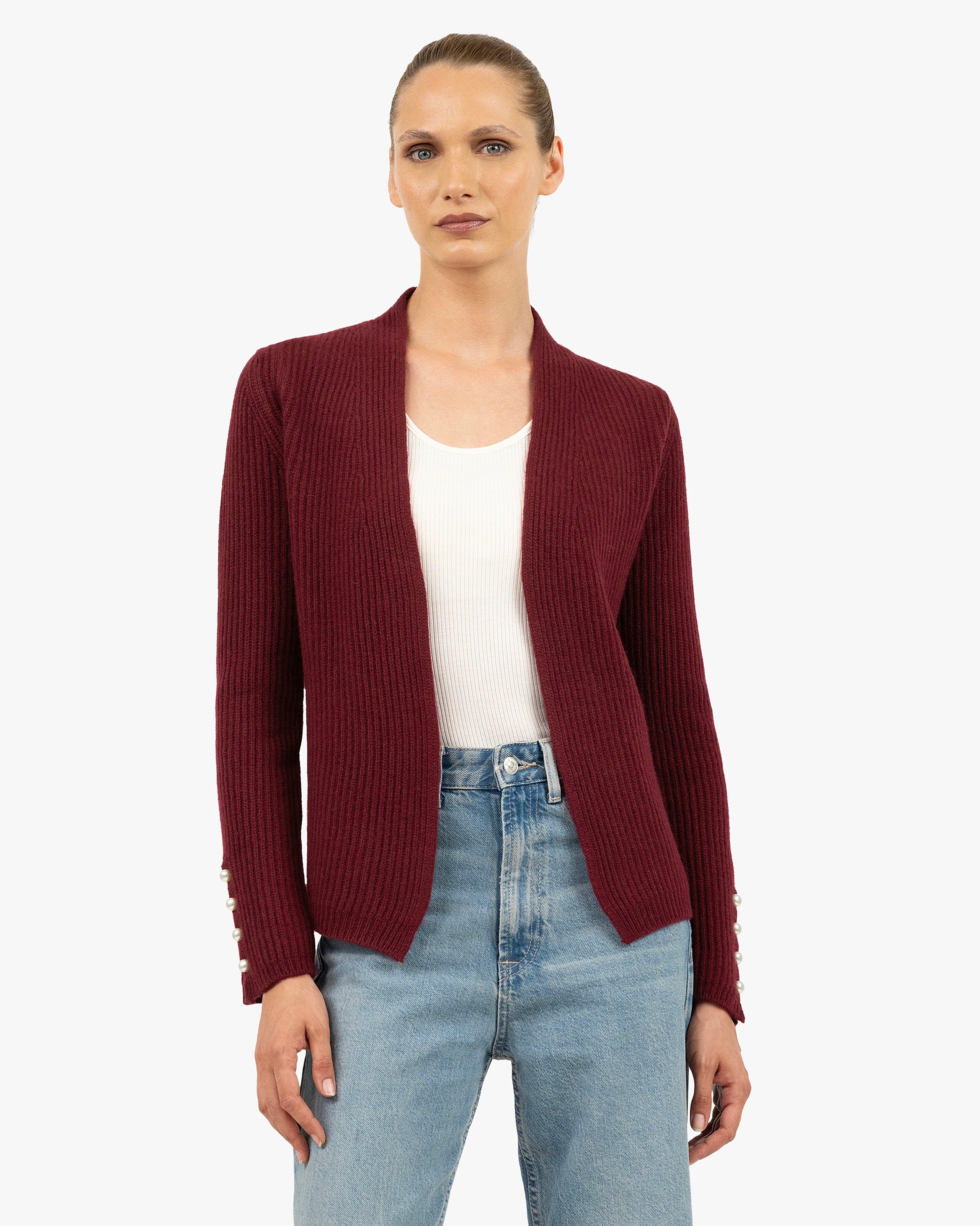 Sorapis Cardigan - Bordeaux Cashmere