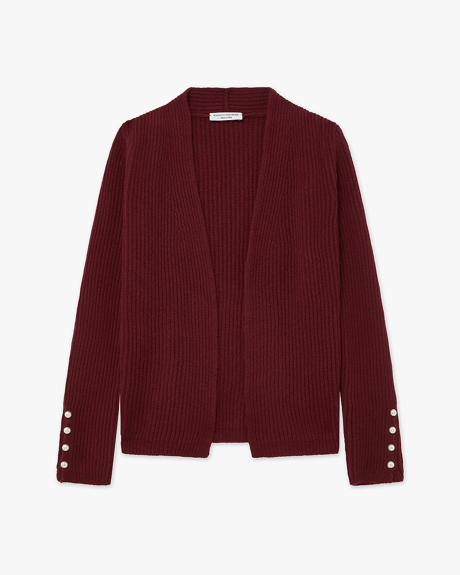 Sorapis Cardigan - Bordeaux Cashmere