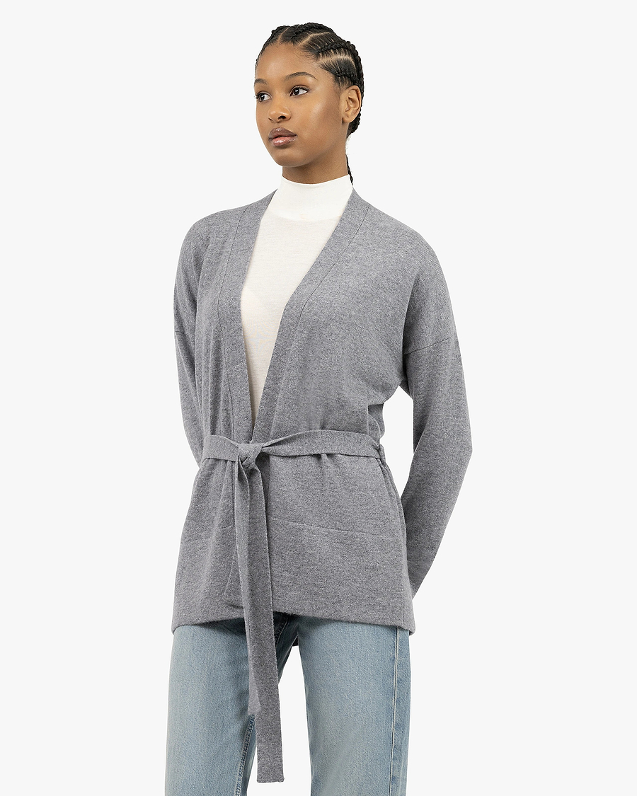 Women's Velia Cardigan - Medium Grey Cashmere