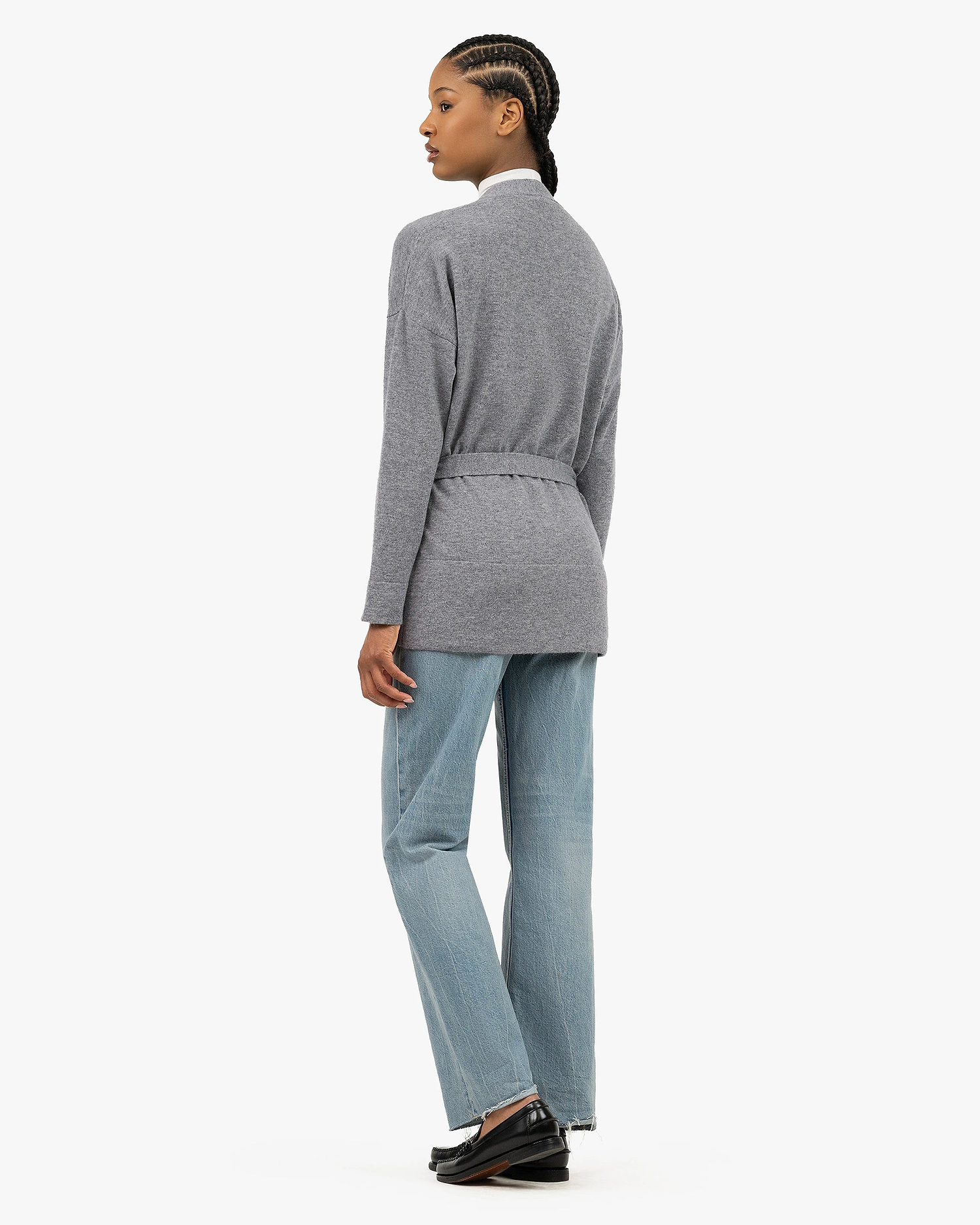 Women's Velia Cardigan - Medium Grey Cashmere