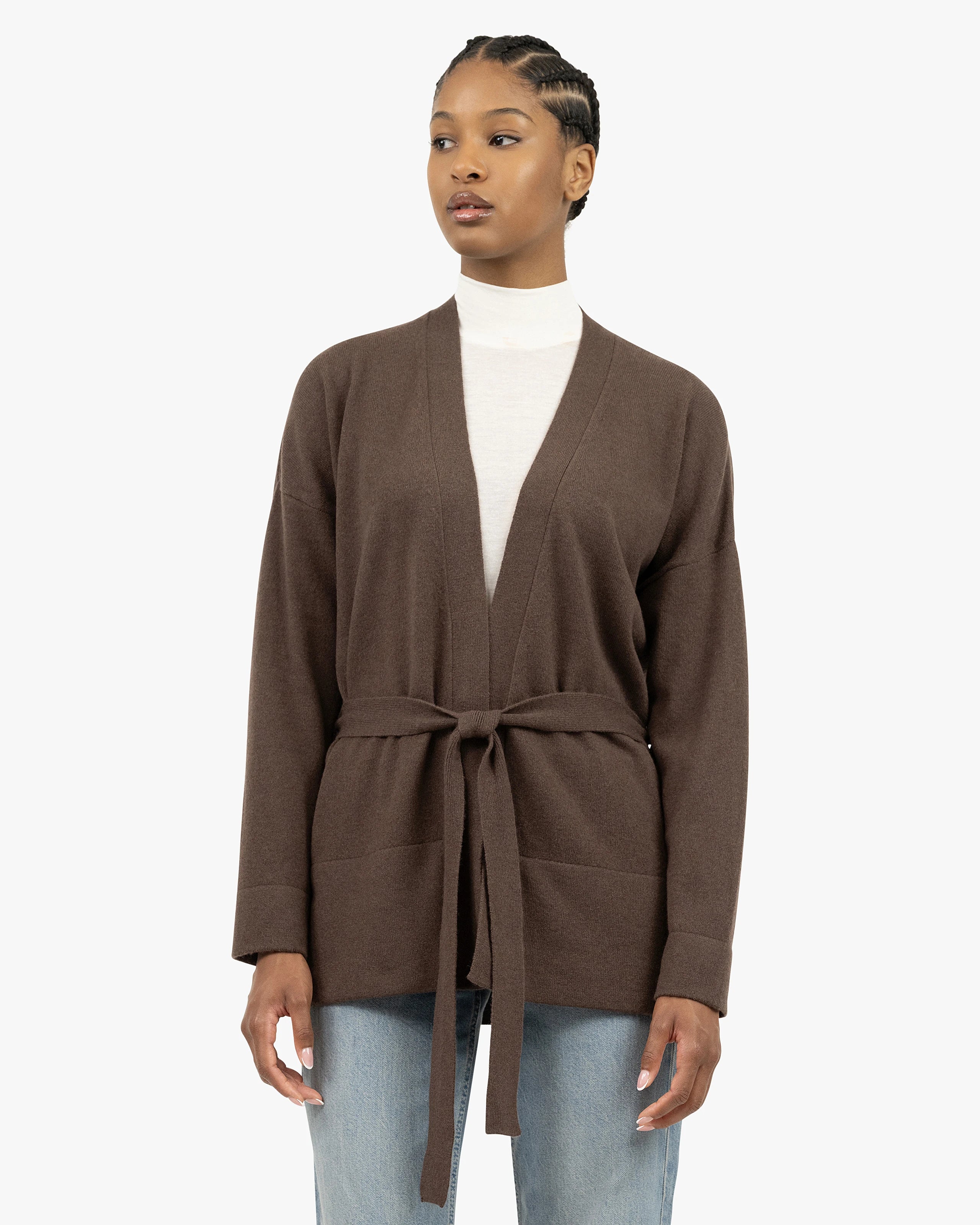 Women's Velia Cardigan - Brown Cashmere