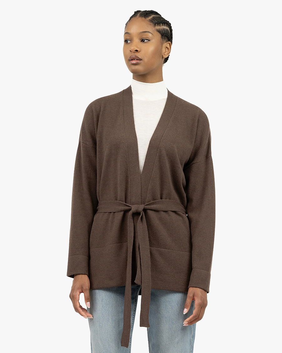 Women's Velia Cardigan - Brown Cashmere