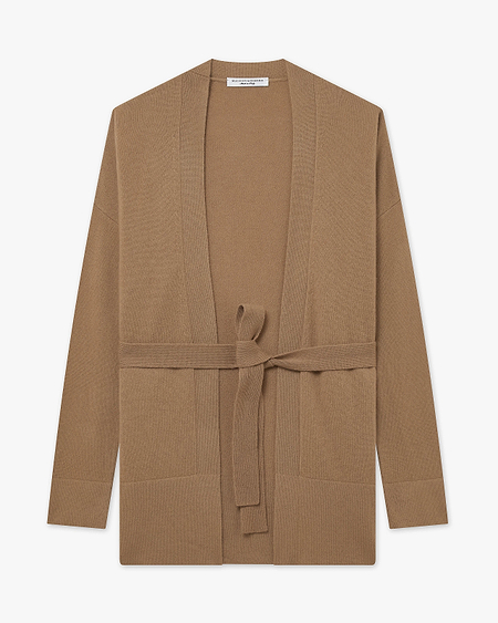 Women's Velia Cardigan - Camel Cashmere