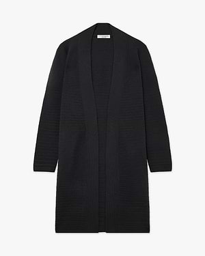 Degradé Ribbed Cardigan - Black