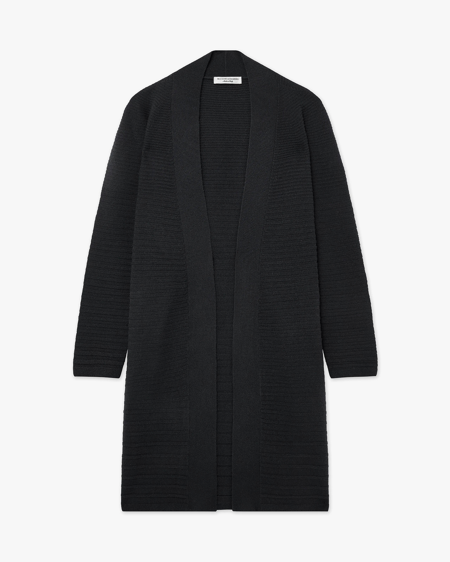 Degradé Ribbed Cardigan - Black Cashmere