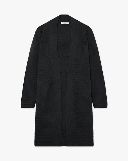 Degradé Ribbed Cardigan - Black Cashmere