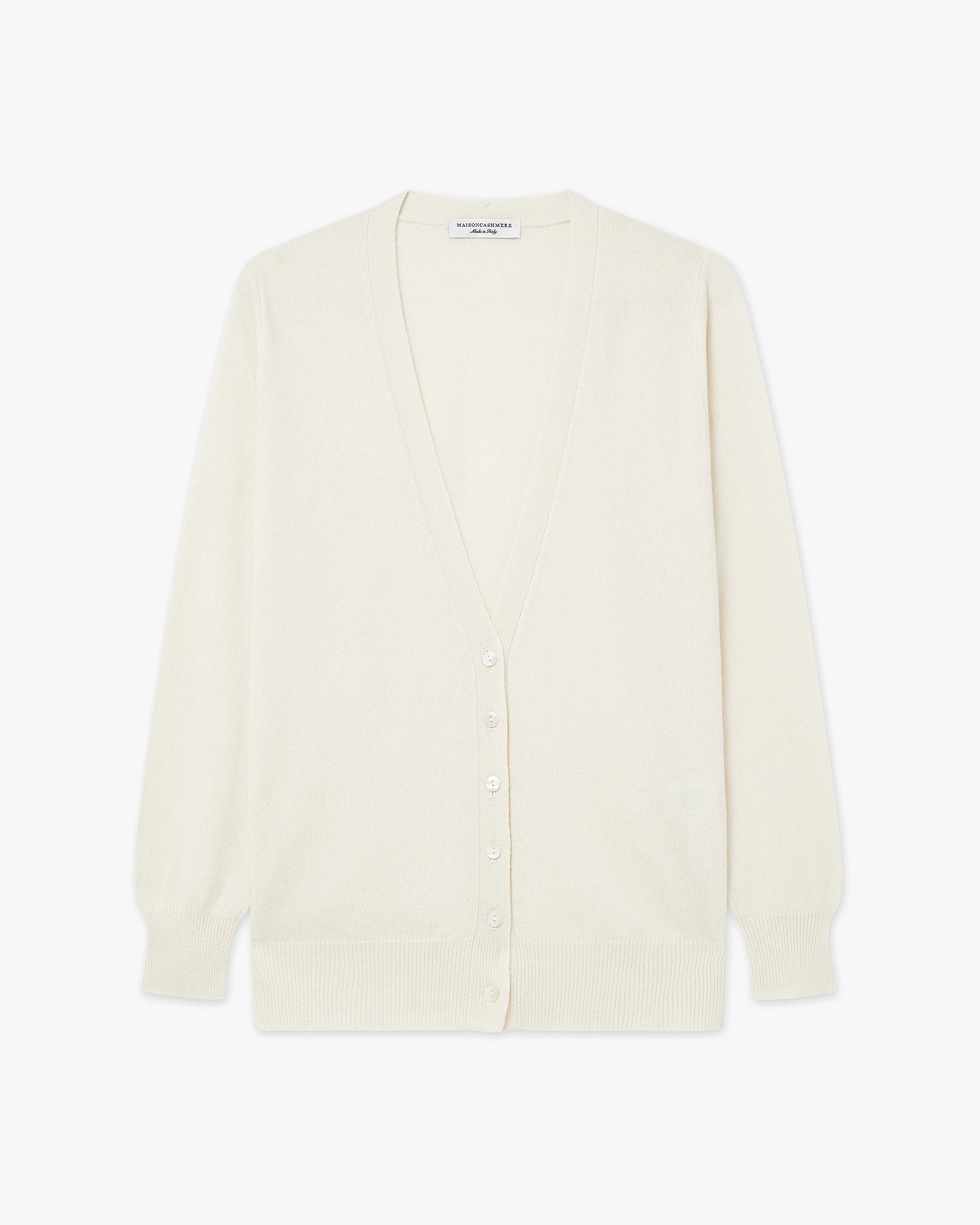 Women's Essential V-Neck Cardigan - White Cashmere