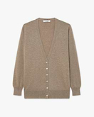 Cardigan Col V Essential Femme - Taupe