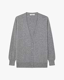 Cardigan Col V Essential Femme - Gris Moyen