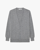 Cardigan Col V Essential Femme - Gris Moyen