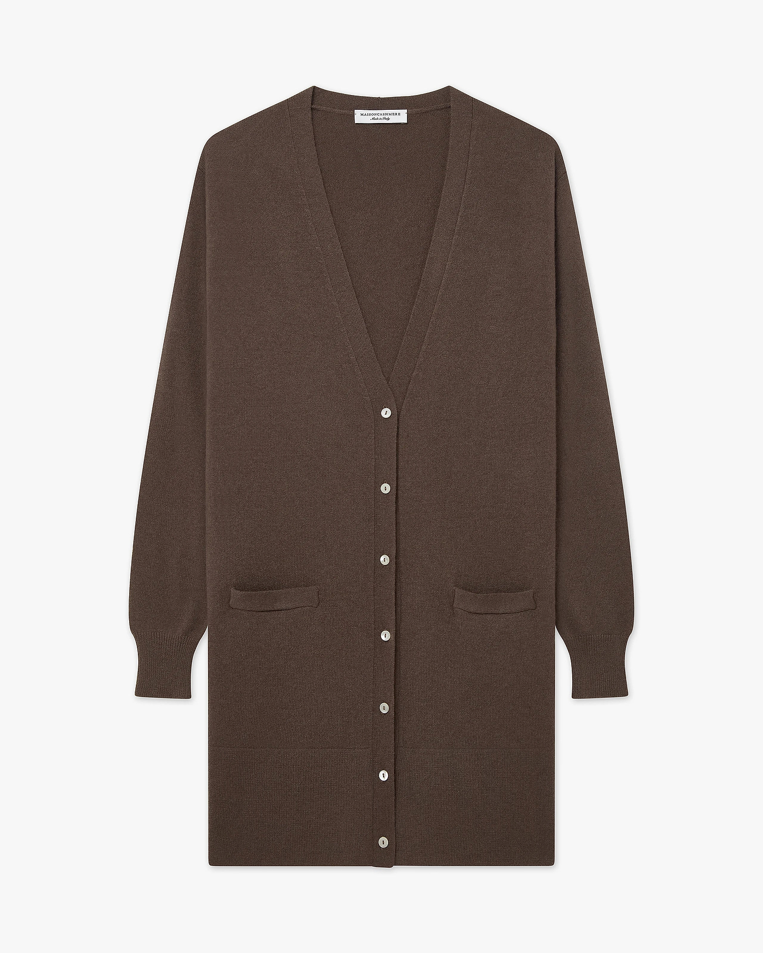 Essential Long Cardigan - Brown Cashmere
