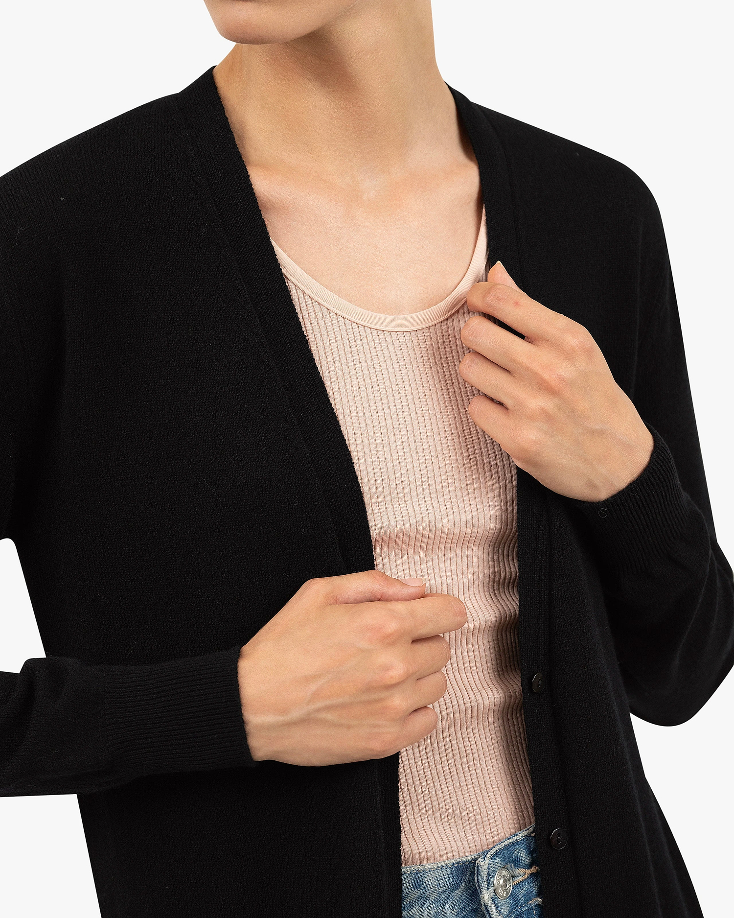 Essential Long Cardigan - Black Cashmere