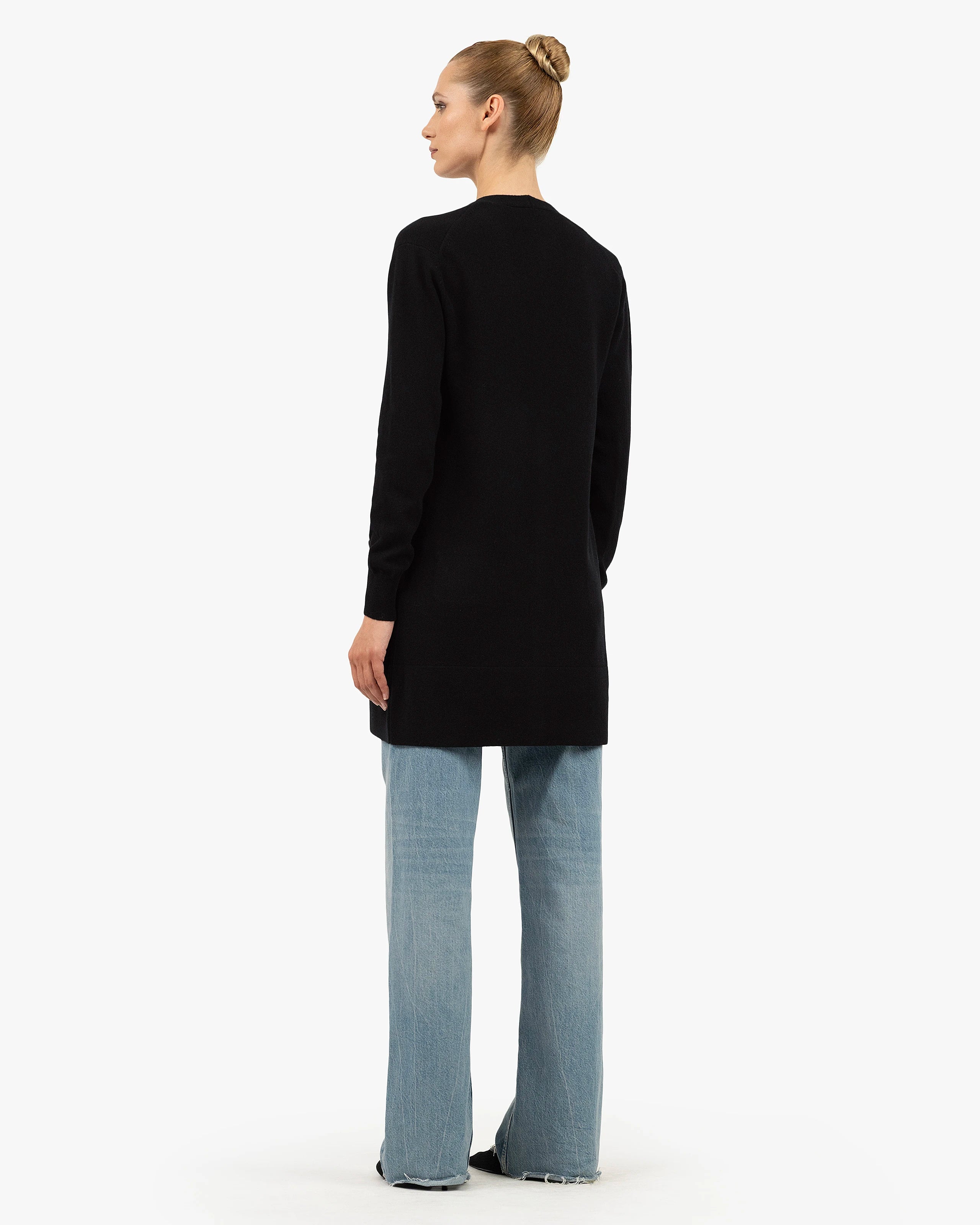 Essential Long Cardigan - Black Cashmere