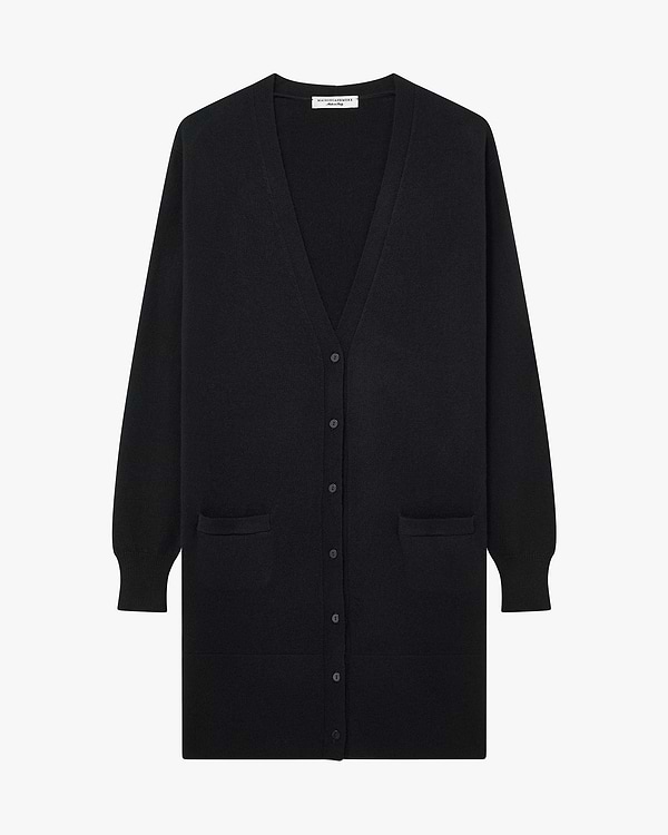 Essential Lange Cardigan - Schwarz