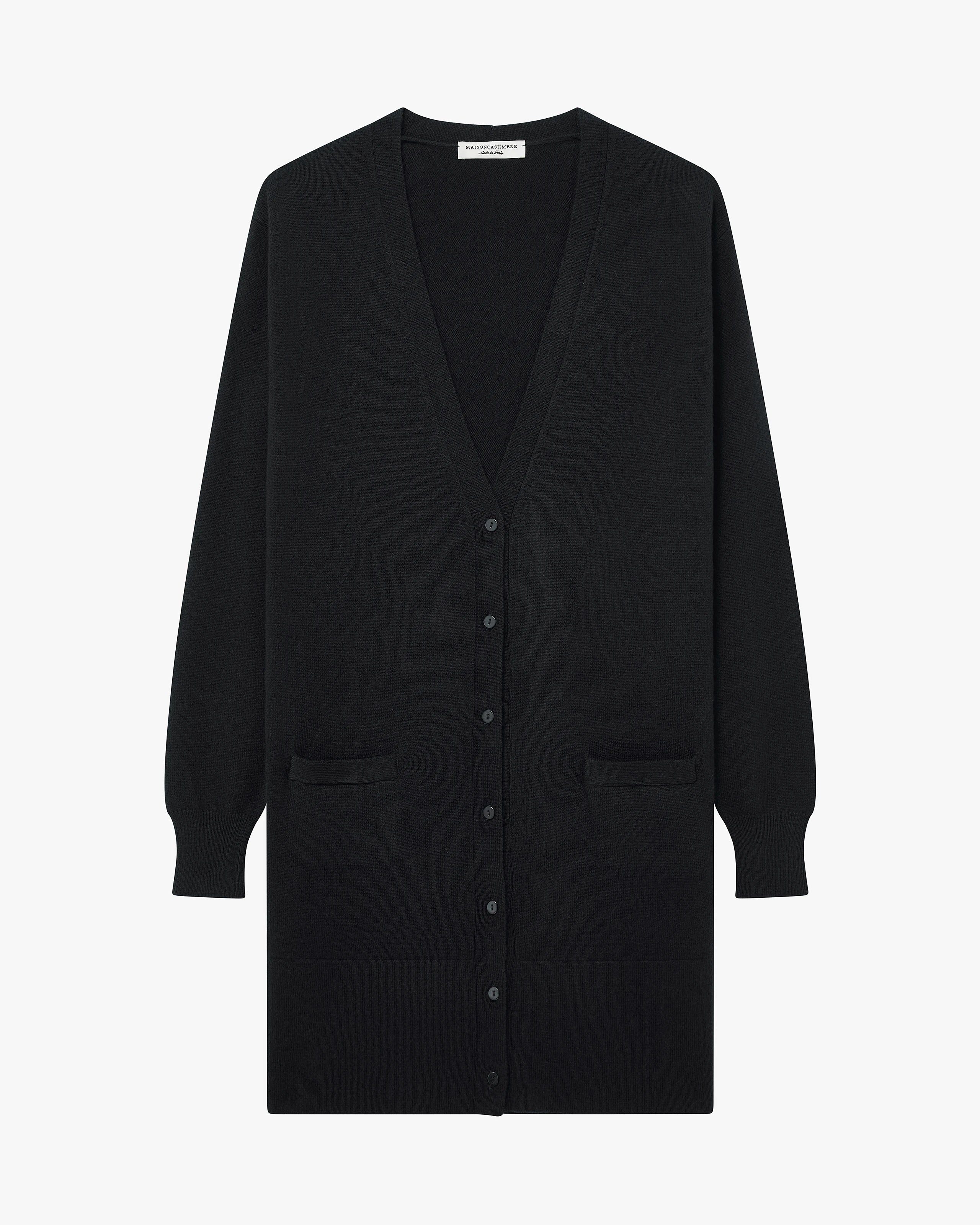 Essential Long Cardigan - Black Cashmere