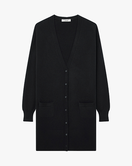 Essential Long Cardigan - Black Cashmere