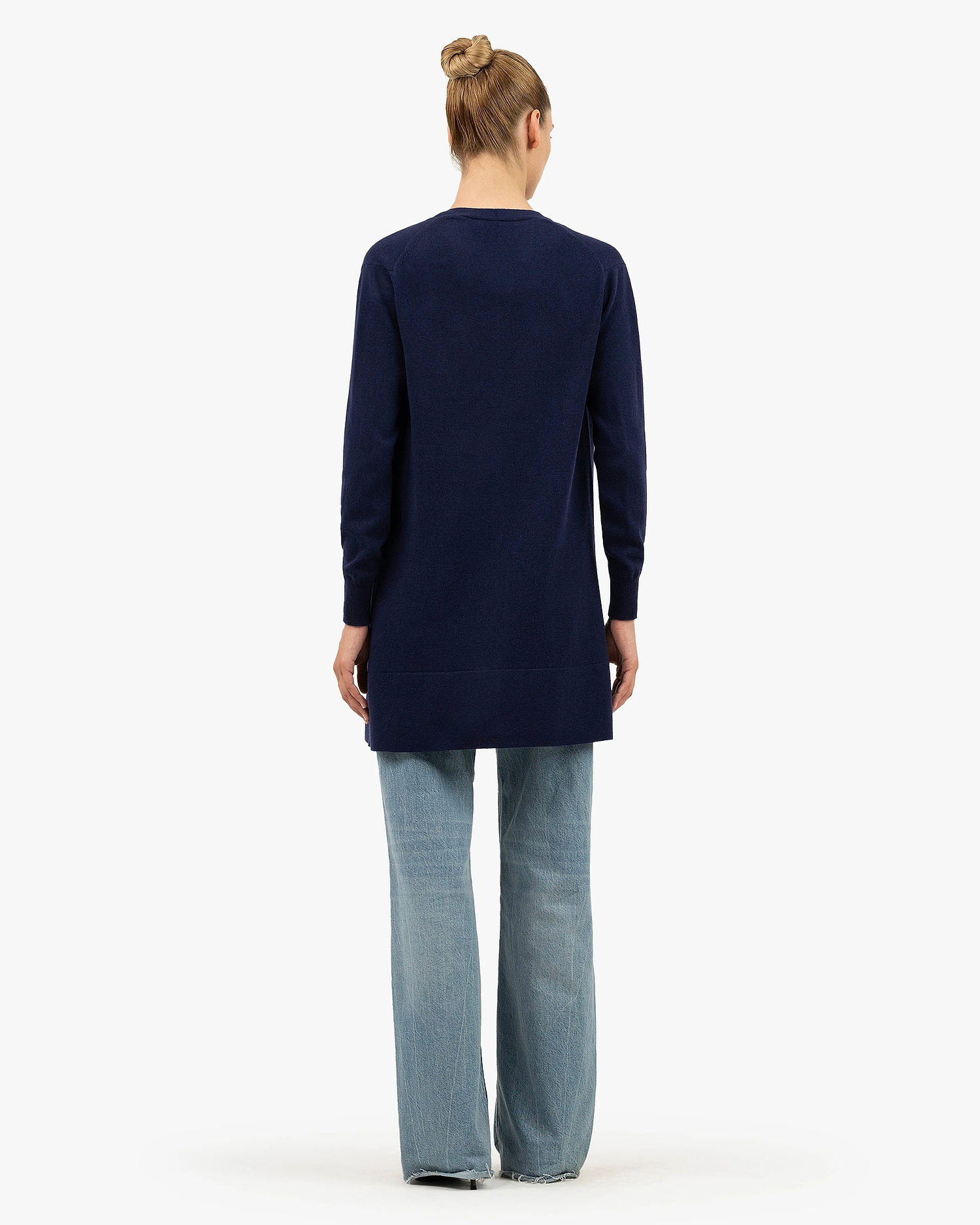Essential Long Cardigan - Blue Cashmere