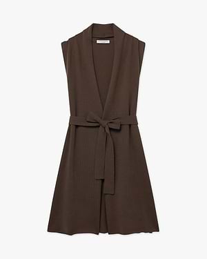 Essential Ärmellose Cardigan - Braun