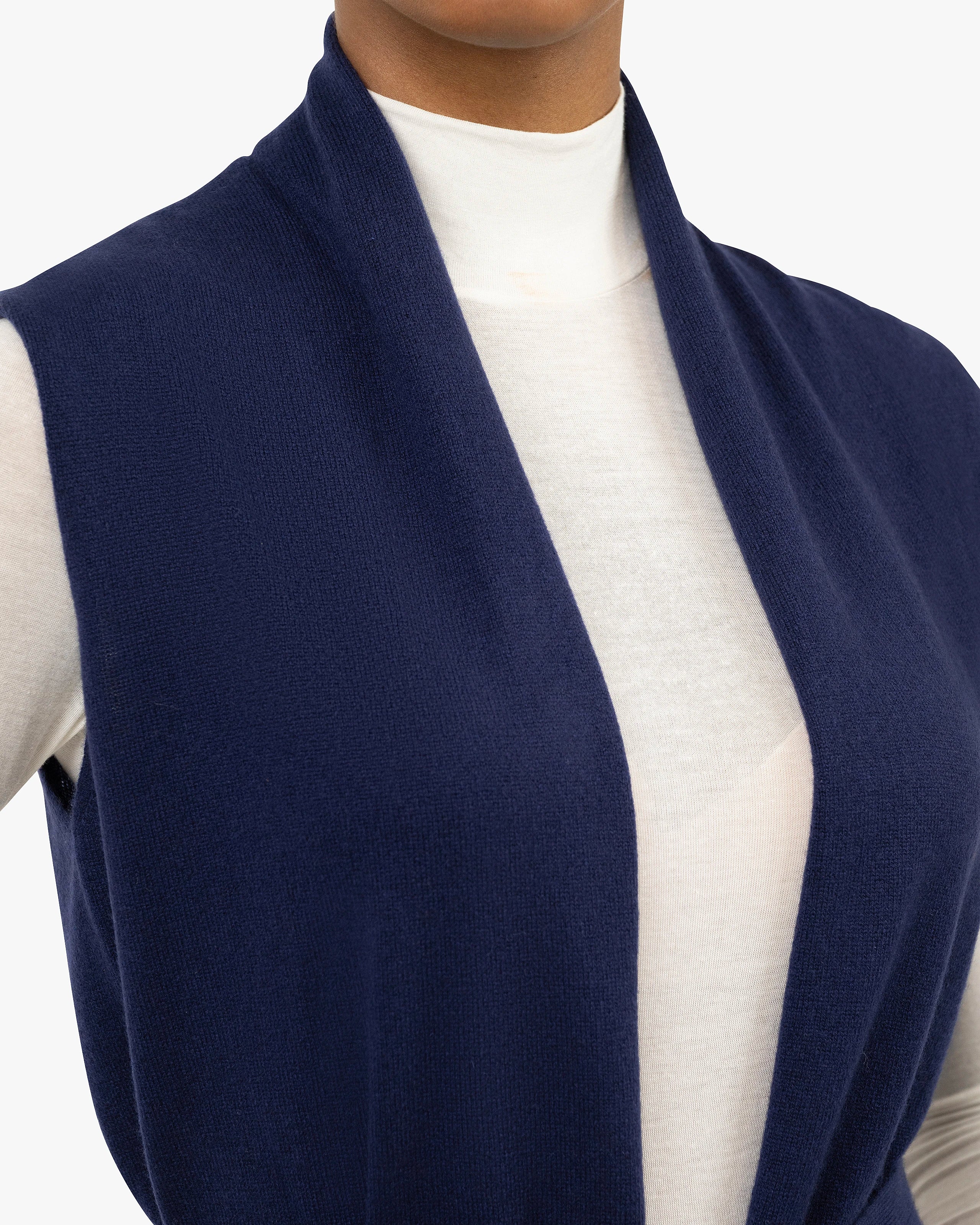 Essential Sleeveless Cardigan - Blue Cashmere