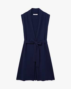 Essential Ärmellose Cardigan - Blau