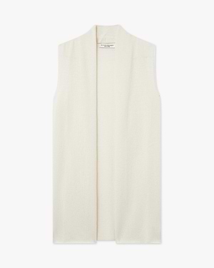Essential Sleeveless Cardigan - White