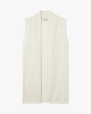 Essential Sleeveless Cardigan - White