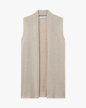Essential Sleeveless Cardigan - Beige