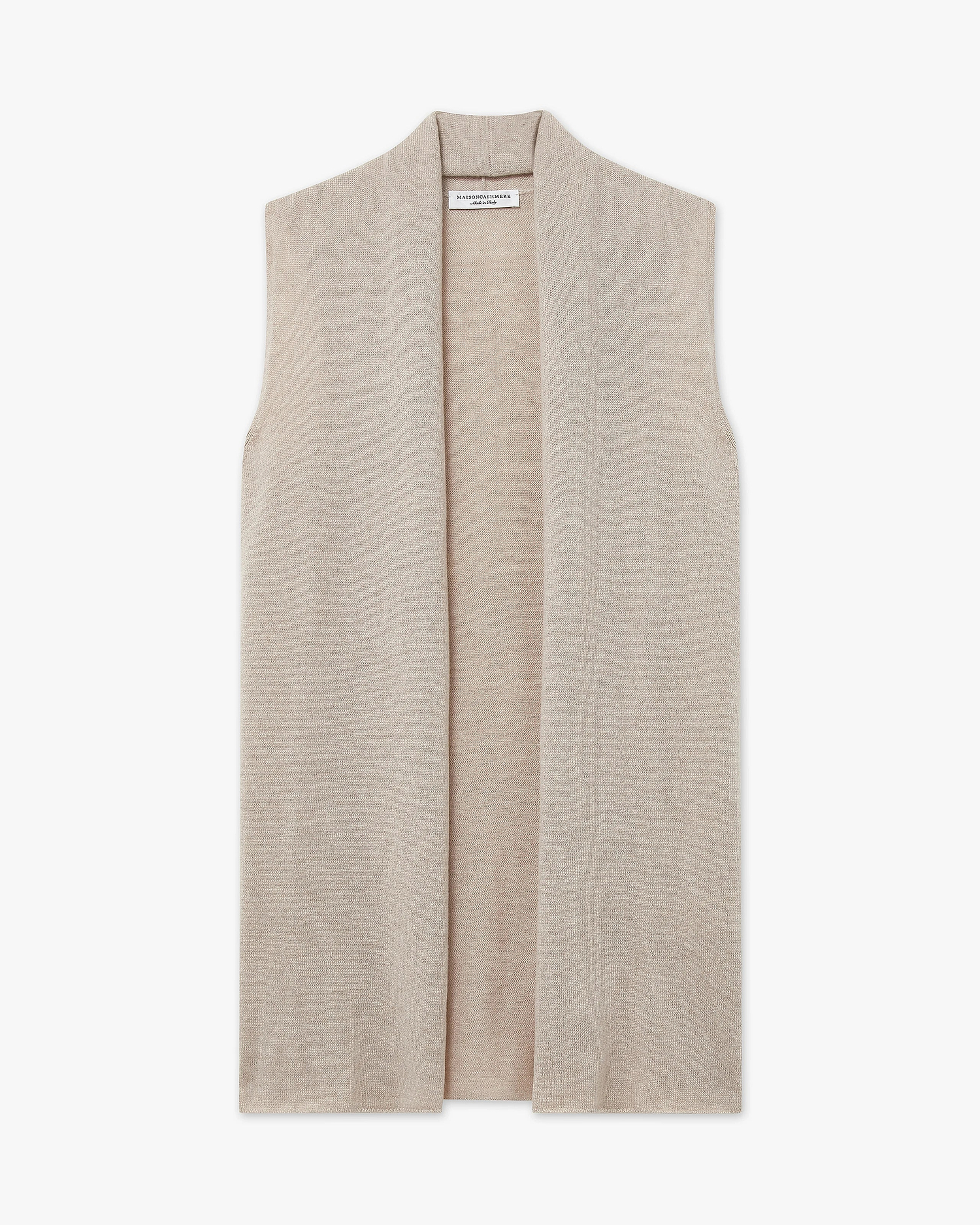 Essential Sleeveless Cardigan - Beige Cashmere
