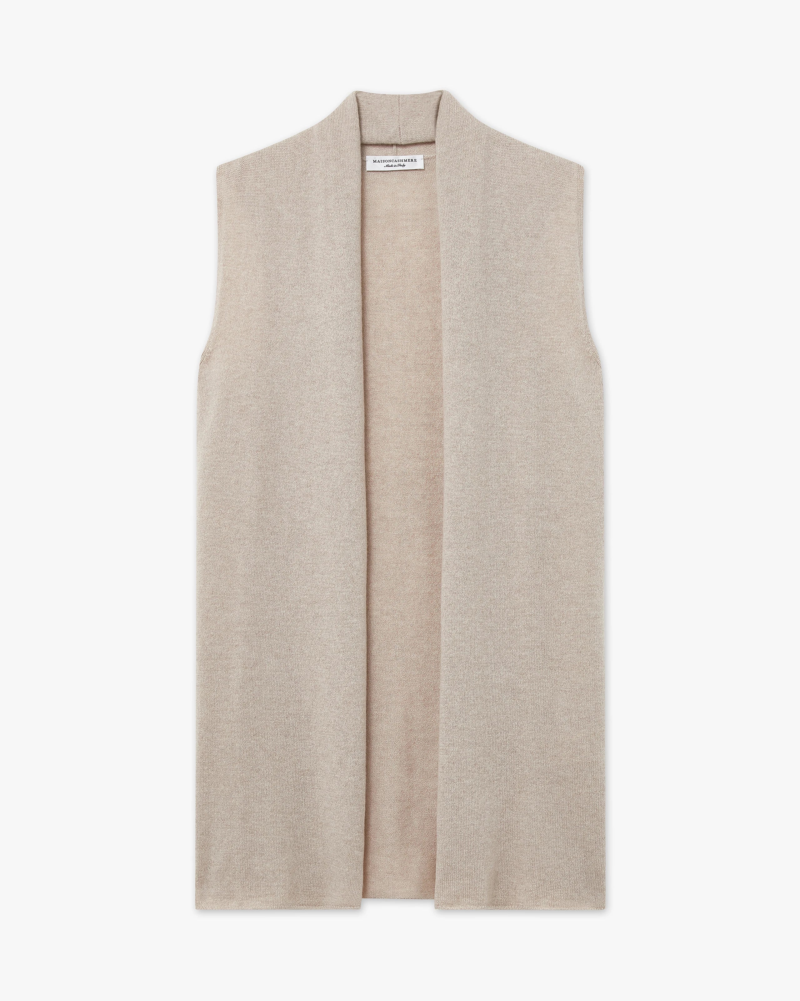 Essential Sleeveless Cardigan - Beige Cashmere