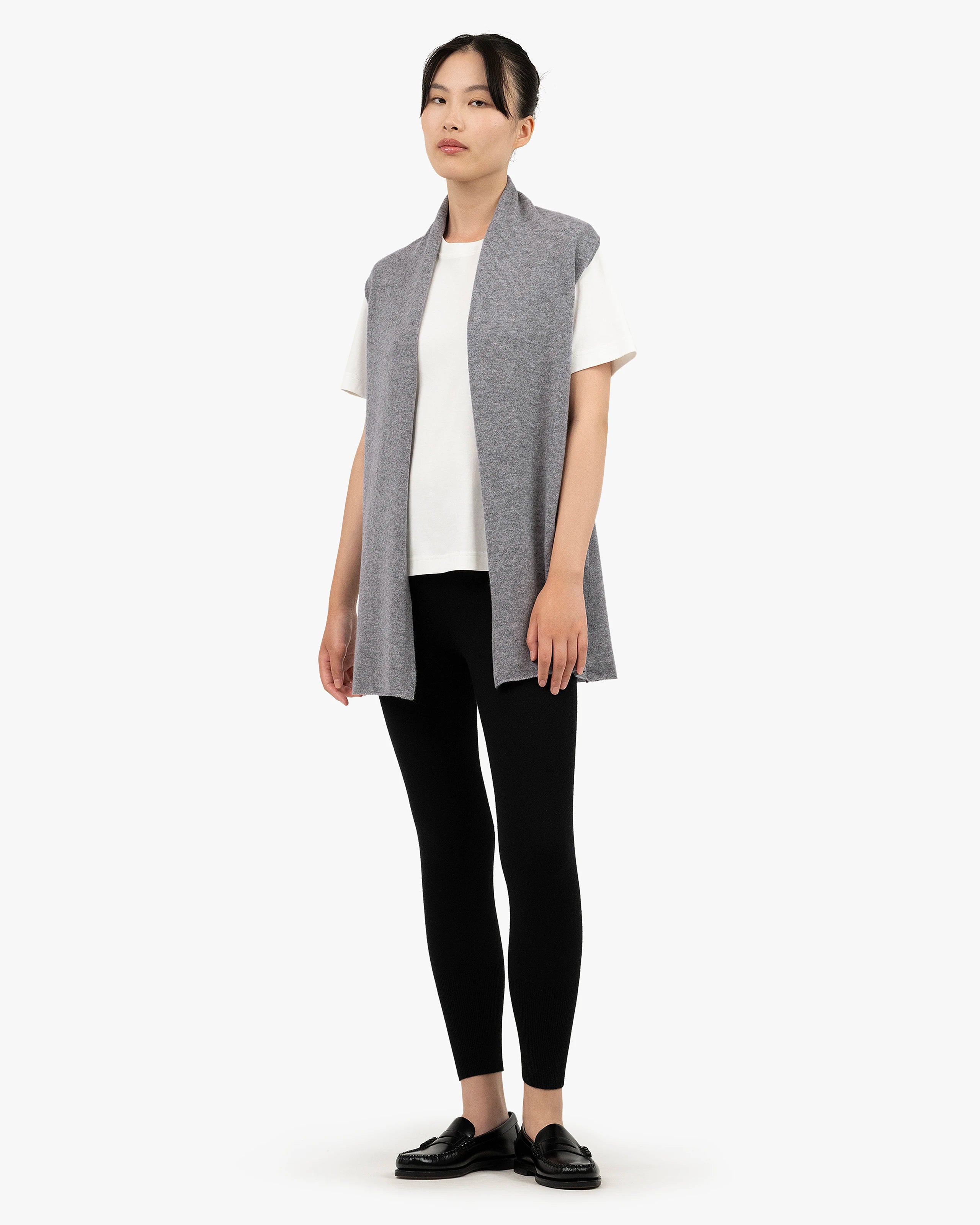 Essential Sleeveless Cardigan - Medium Grey Cashmere