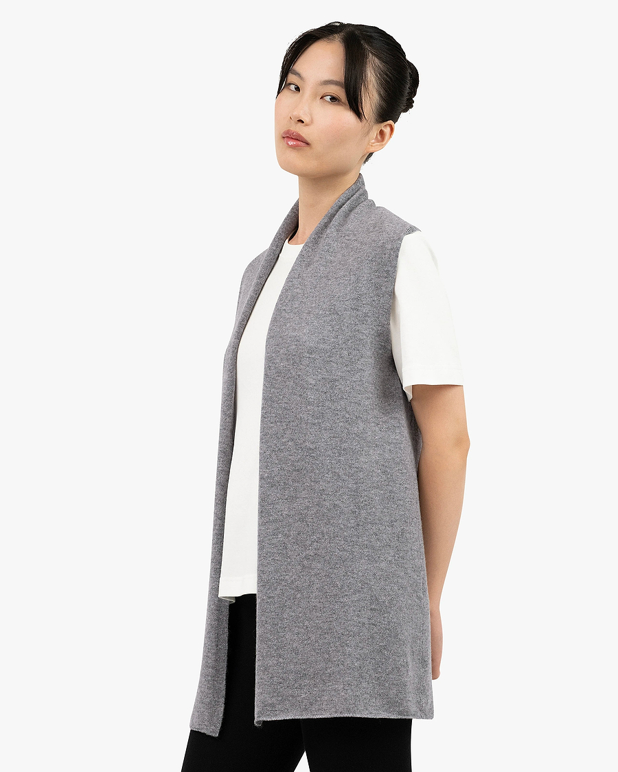 Essential Sleeveless Cardigan - Medium Grey Cashmere