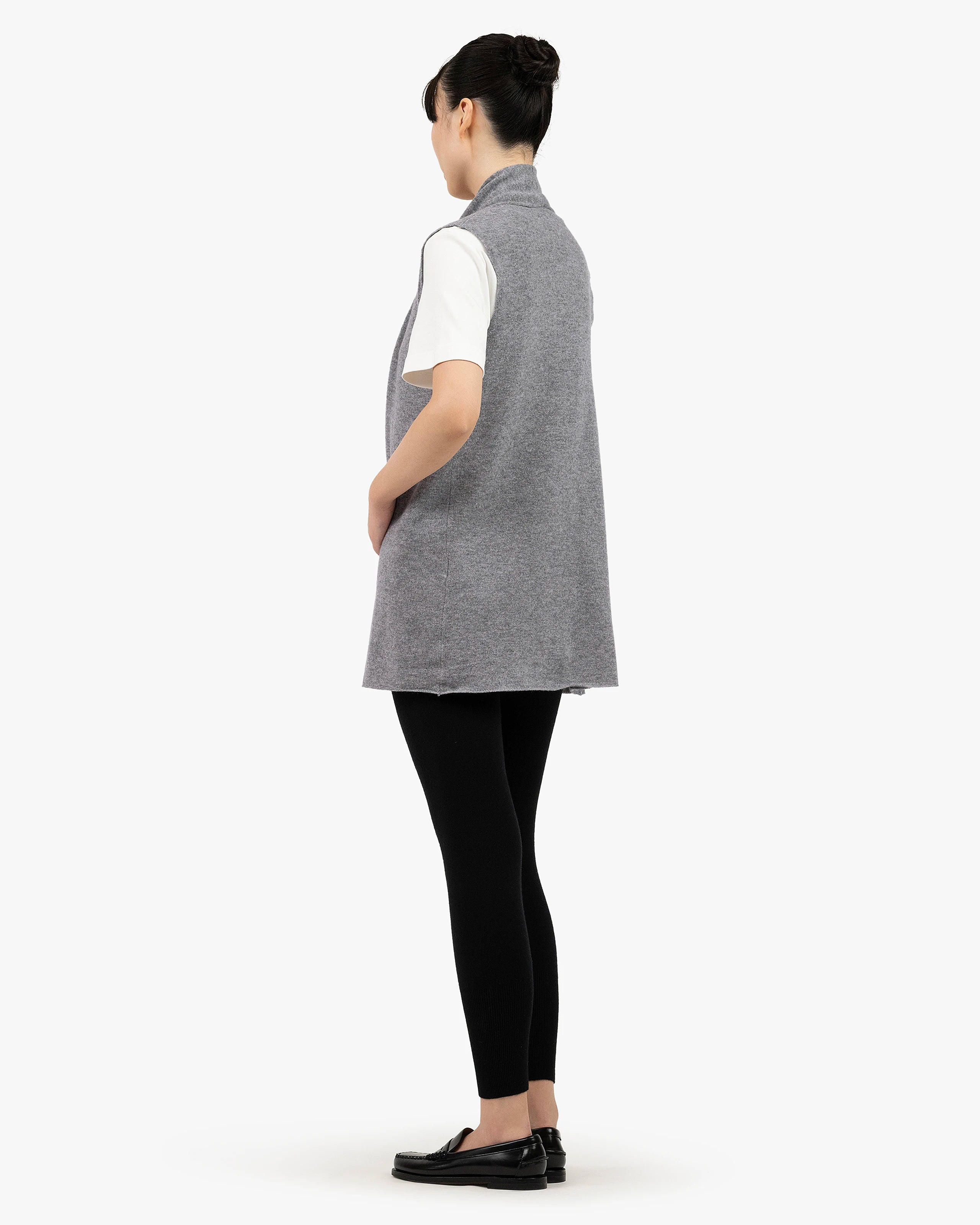 Essential Sleeveless Cardigan - Medium Grey Cashmere