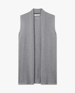 Essential Sleeveless Cardigan - Medium Grey