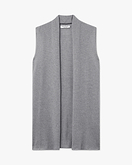 Essential Sleeveless Cardigan - Medium Grey