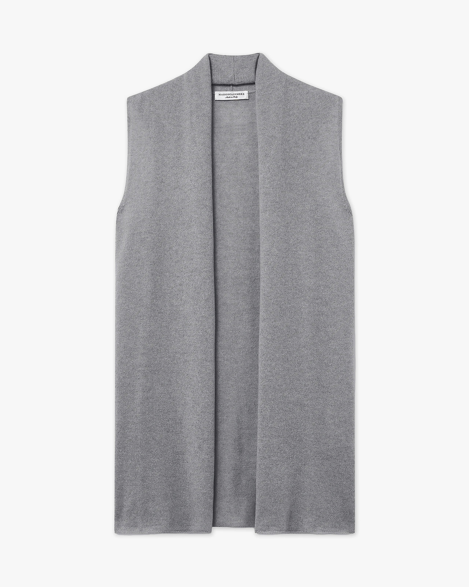 Essential Sleeveless Cardigan - Medium Grey Cashmere