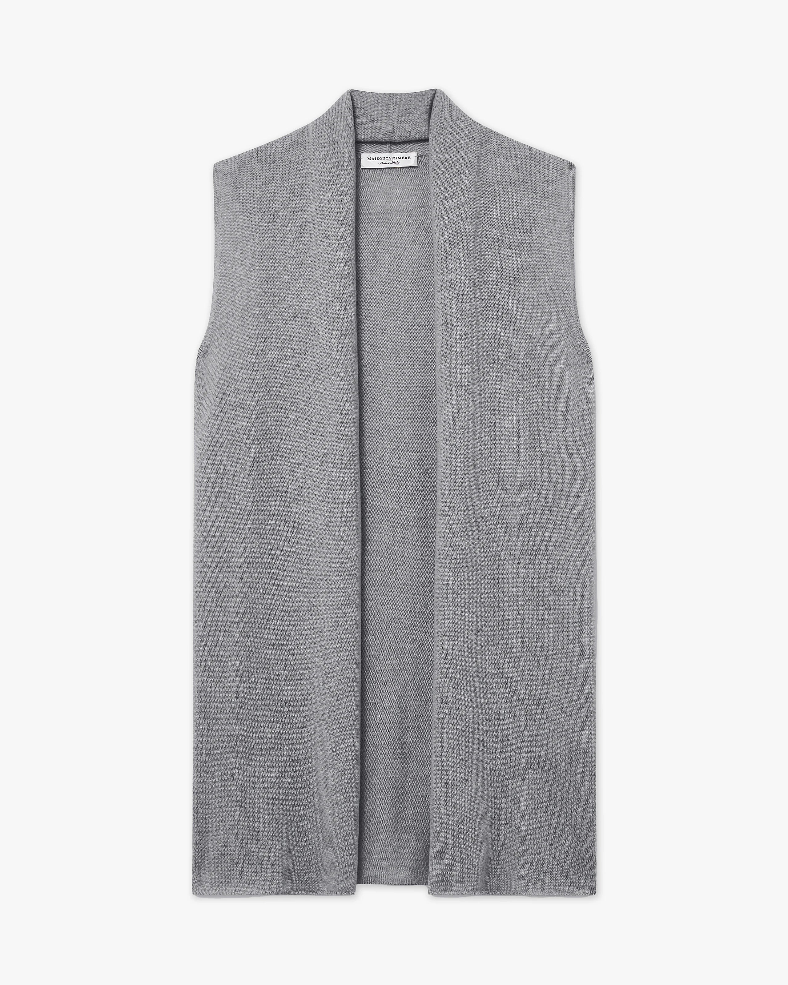 Essential Sleeveless Cardigan - Medium Grey Cashmere