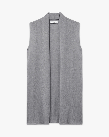 Essential Sleeveless Cardigan - Medium Grey Cashmere