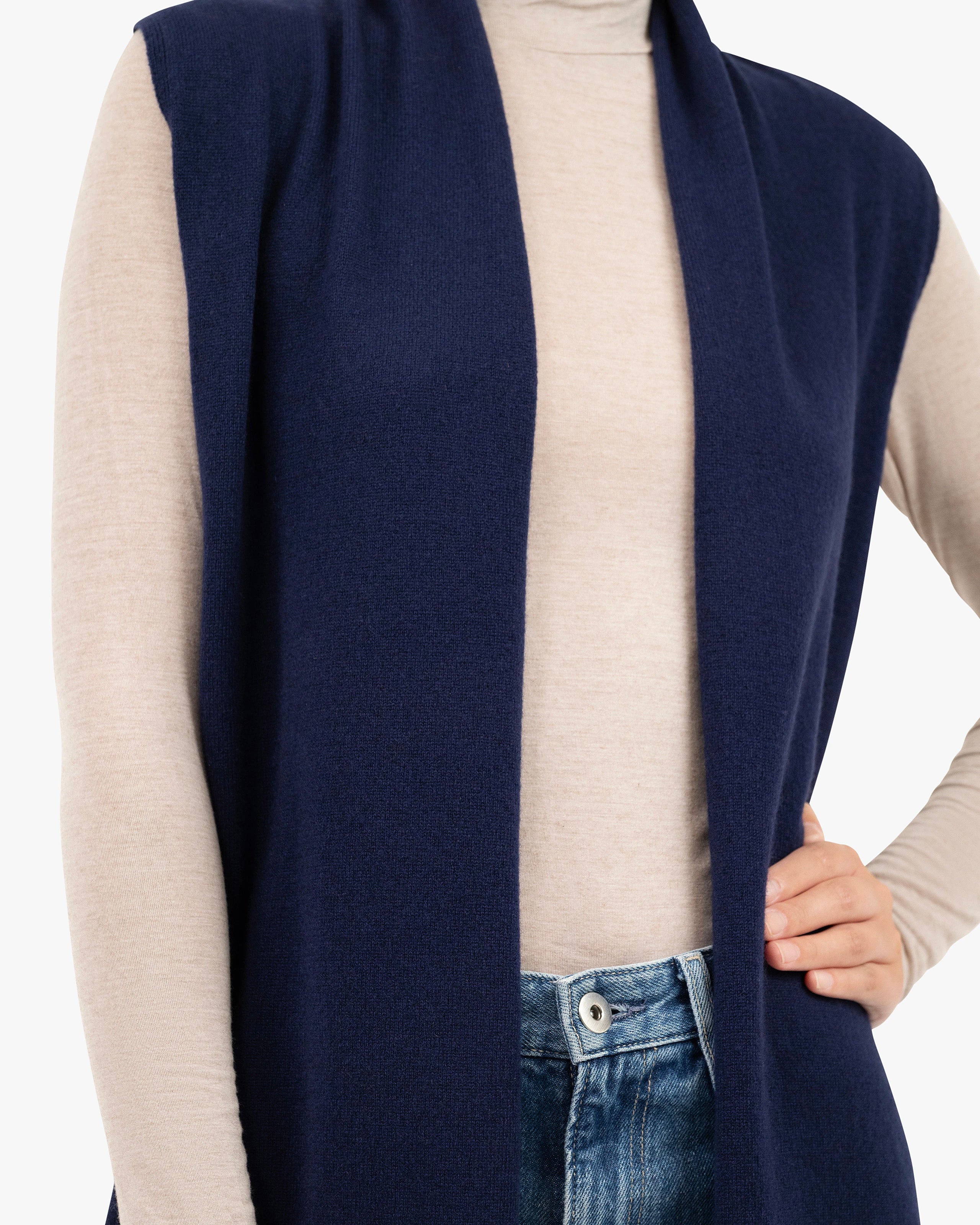 Essential Sleeveless Cardigan - Blue Cashmere