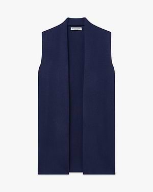 Essential Sleeveless Cardigan - Blue