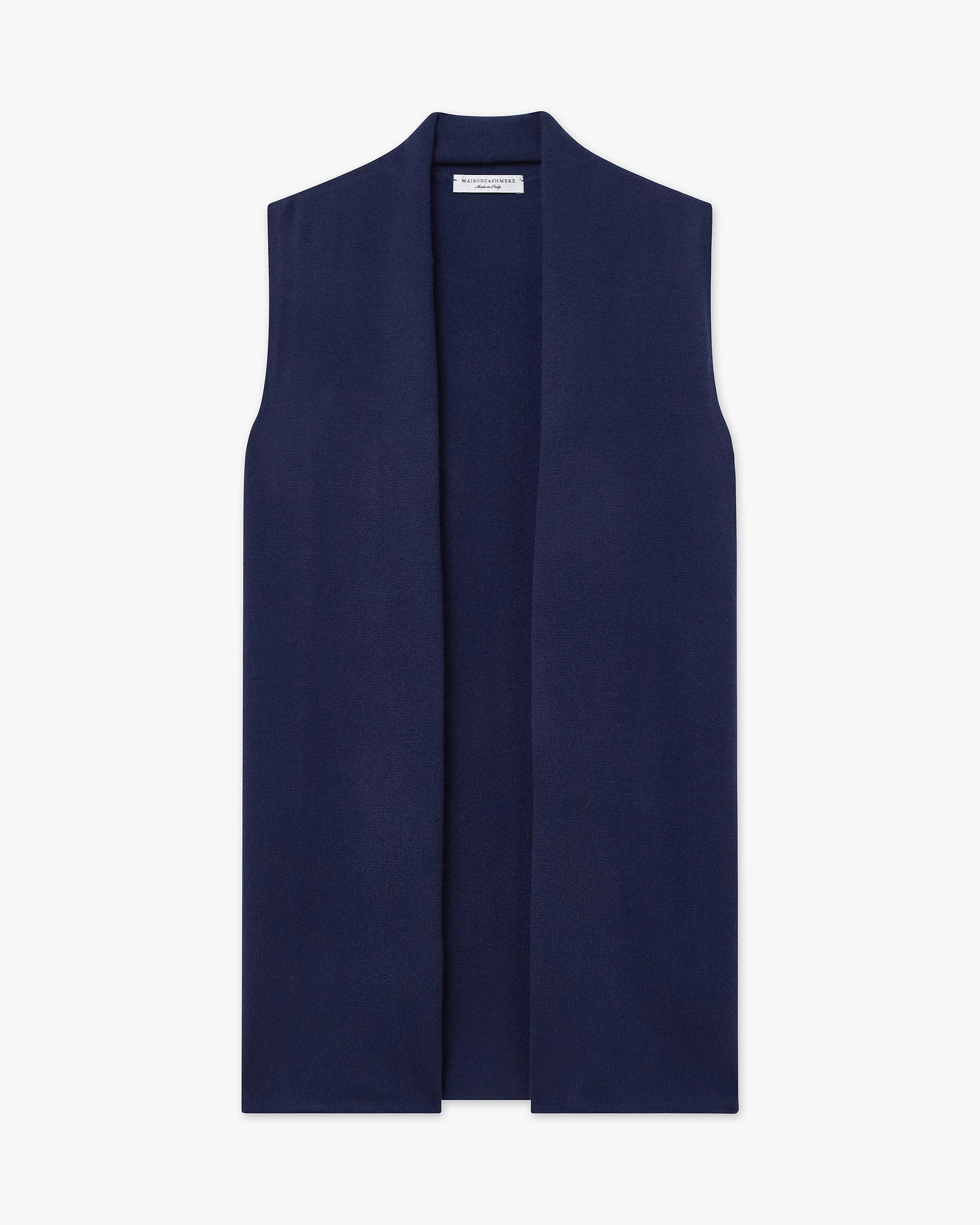 Essential Sleeveless Cardigan - Blue Cashmere