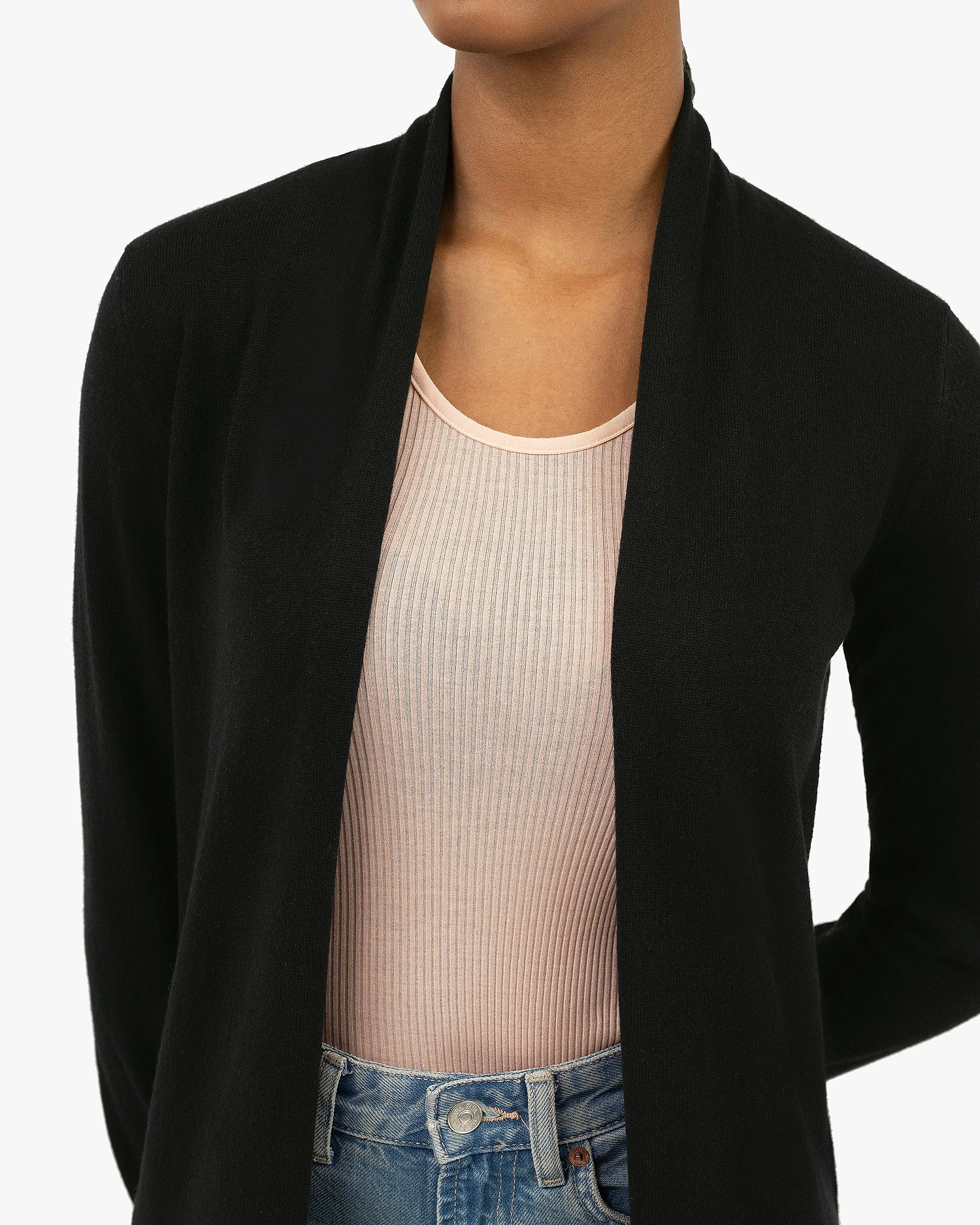 Stresa Long Cardigan - Black Cashmere