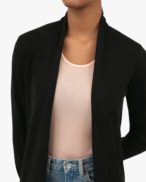 Stresa Long Cardigan - Black Cashmere