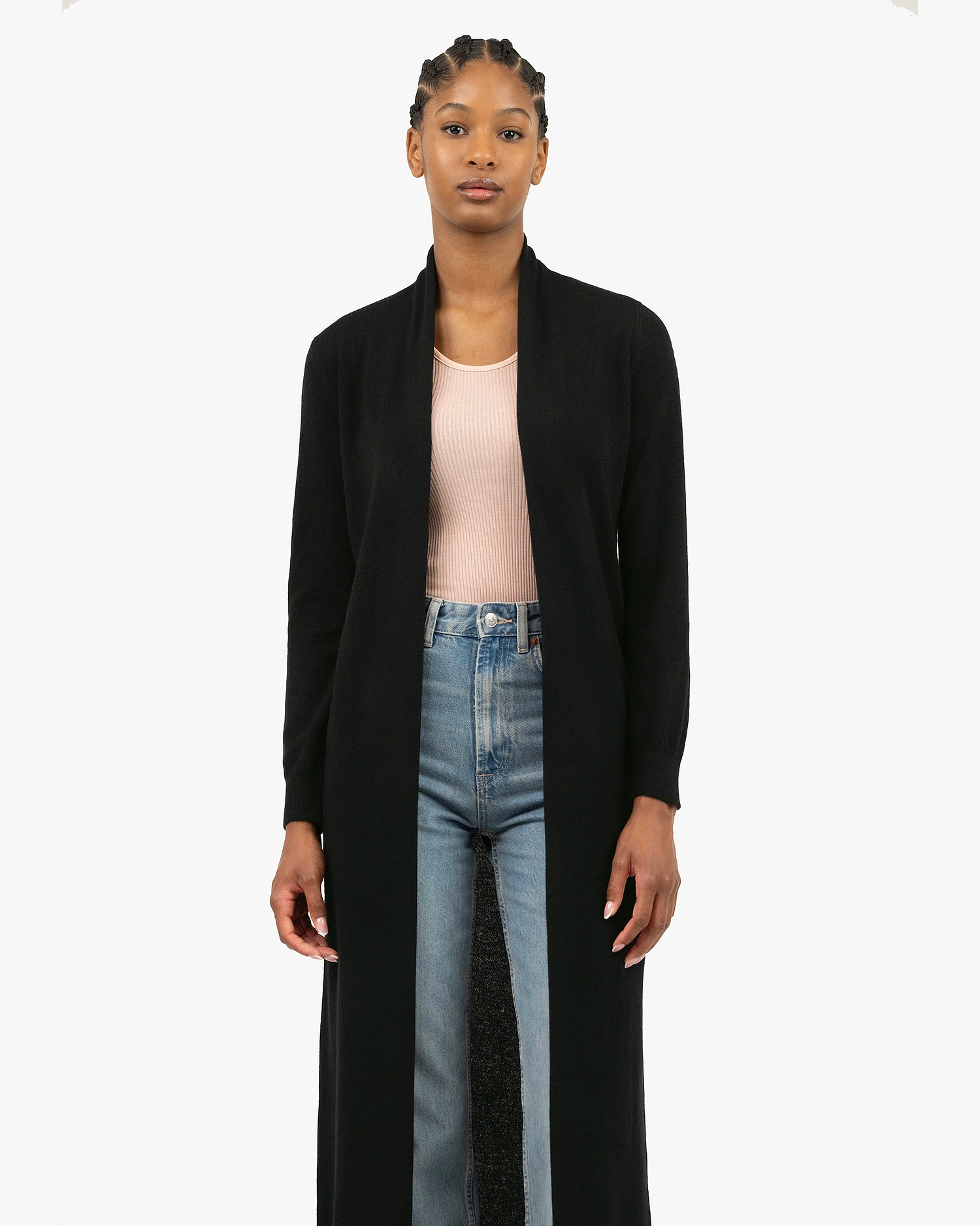 Stresa Long Cardigan - Black Cashmere