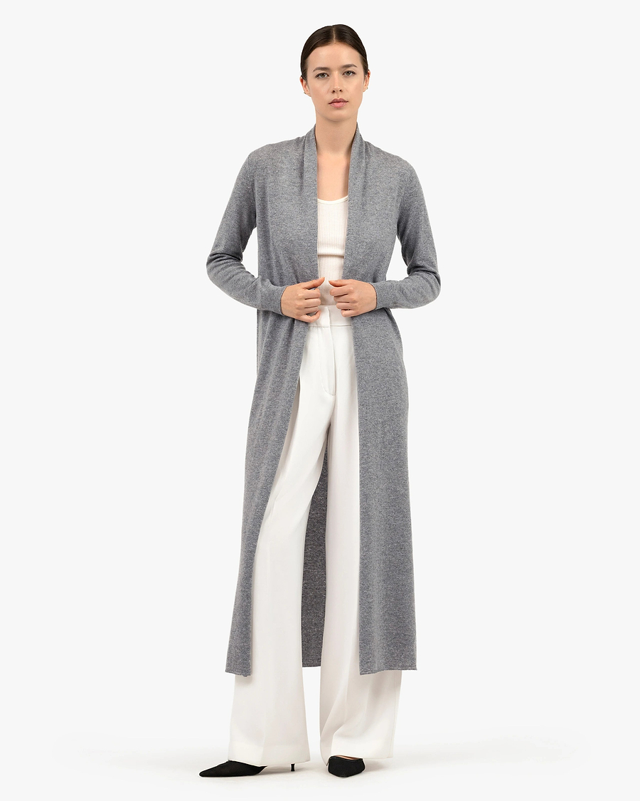 Stresa Long Cardigan - Grey Cashmere