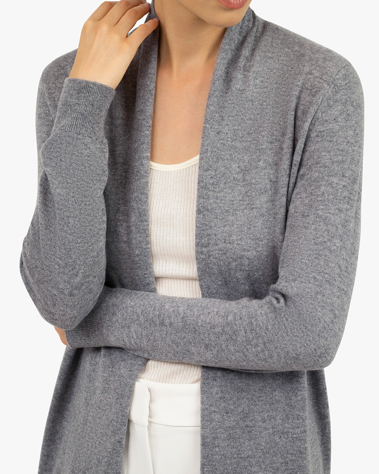 Stresa Long Cardigan - Grey Cashmere