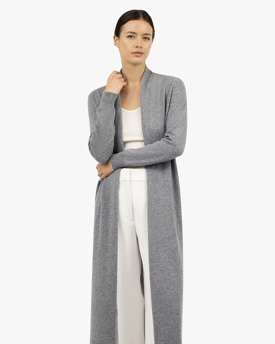 Stresa Long Cardigan - Grey Cashmere
