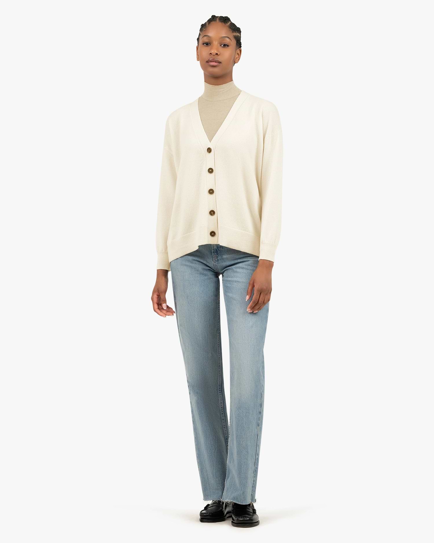 Women's Velia Maxi Cashmere Cardigan - White | MaisonCashmere Women's Velia Maxi Cashmere Cardigan - White | MaisonCashmere