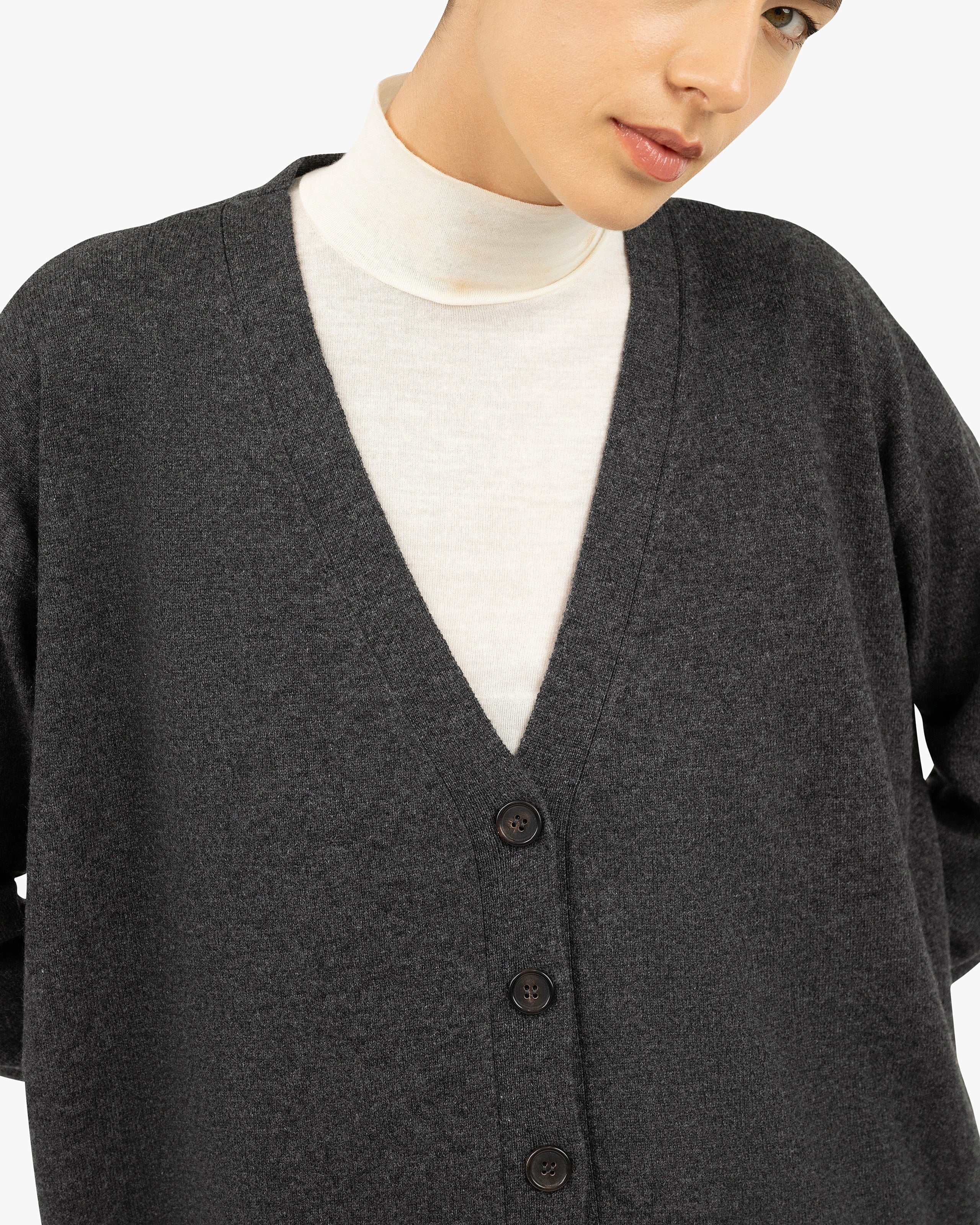 Velia Maxi Cardigan - Charcoal Cashmere
